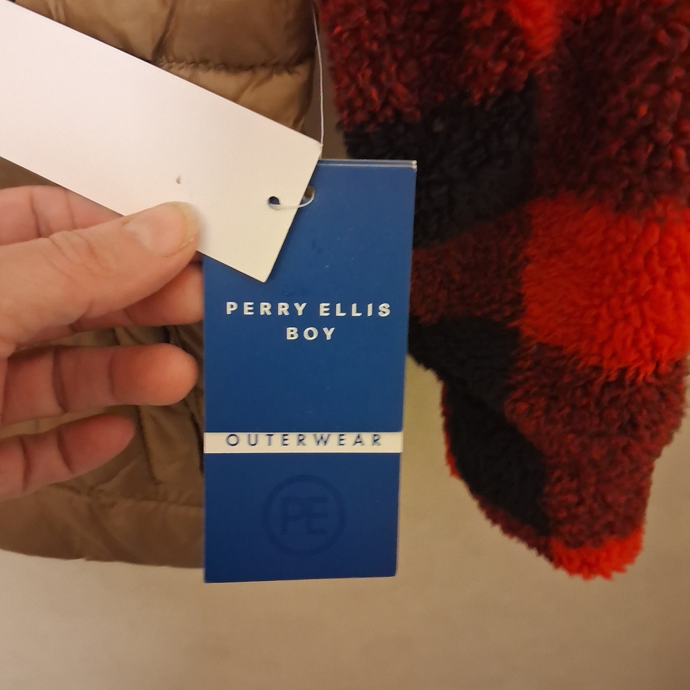 Perry Ellis Red and Brown Kids Puffer Jacket - Picture 4 of 7
